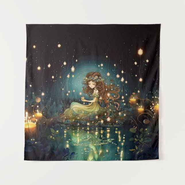 Whimsical Forest Princess Tapestry (Front)