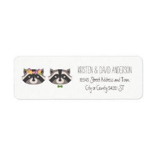 Whimsical Forest Raccoons Rustic Mariage