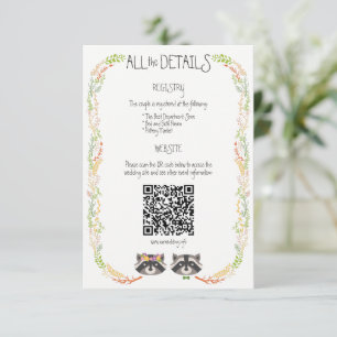 Whimsical Forest Raccoons Rustic Wedding Enclosure