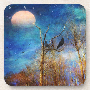Whimsical Forest Scene Hard Plastic Coasters
