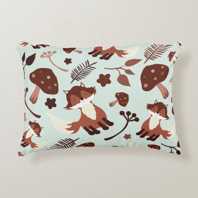 Whimsical Fox  Accent Pillow (Front)