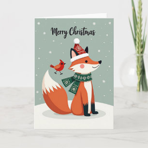 Whimsical Fox Christmas Card