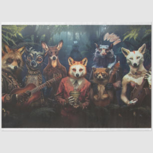 Whimsical Fox Musical Maestro Decoupage Tissue Paper