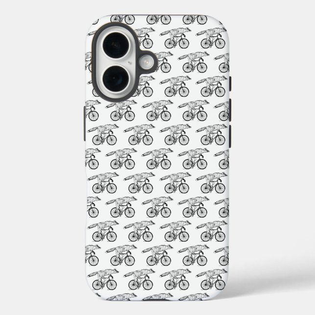 Whimsical Fox on Bicycle Art Print Case-Mate iPhone Case (Back)