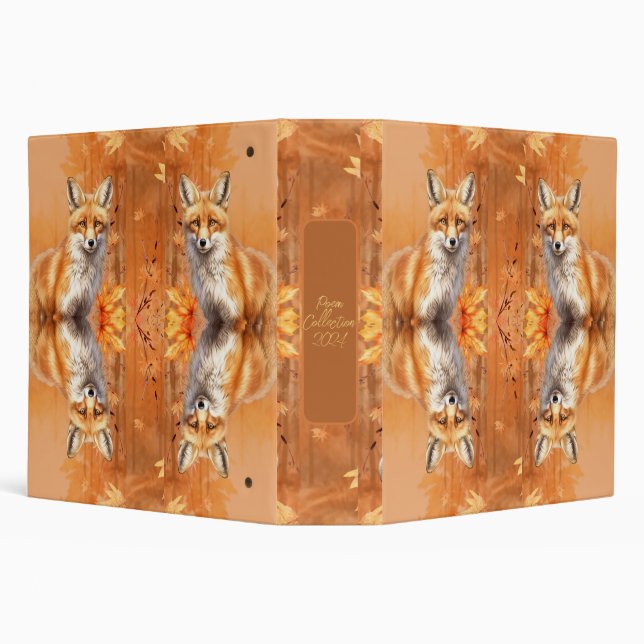 Whimsical Fox - Orange Trendy Script Binder (Background)