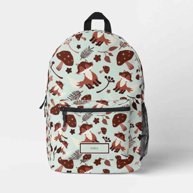 Whimsical Fox Personalized Print Cut Sew Bag (Front)