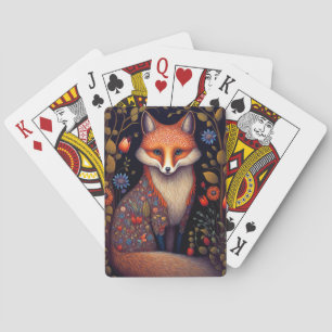 Whimsical Fox Woodland Fantasy Art Playing Cards