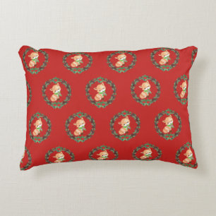 Whimsical Fox Wreath Accent Pillow