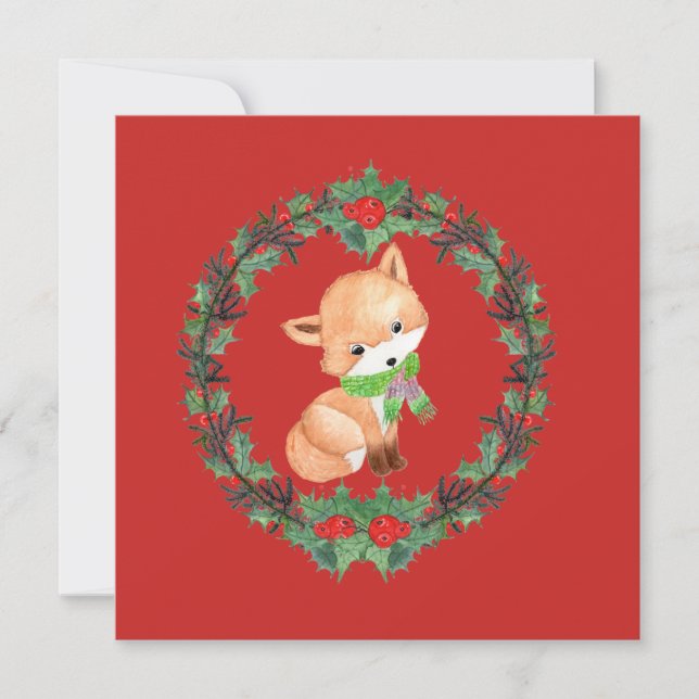 Whimsical Fox Wreath Personalized (Front)