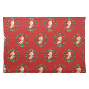 Whimsical Fox Wreath Placemat