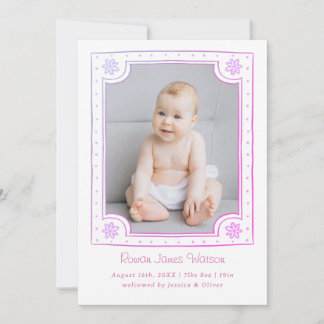 Whimsical framed photo playful design announcement