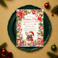 Whimsical French Bulldog Christmas Party