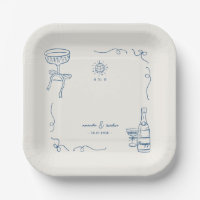 Whimsical French Fun Hand Drawn Engagement Party