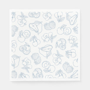 Whimsical Fresh Off The Market Blue Bridal Shower Napkin