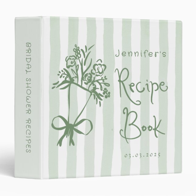Whimsical Fresh Off the Market Bridal Recipe Book Binder (Front/Spine)