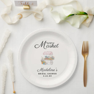 Whimsical Fresh Off The Market Bridal Shower  Paper Plate