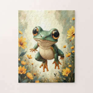 whimsical frog art jigsaw puzzle