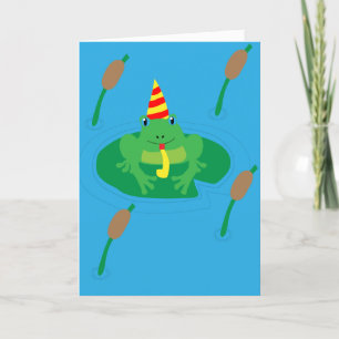 Whimsical Frog Birthday Card, Frog Birthday Card