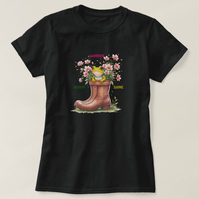Whimsical Frog Bloom Tee (Design Front)