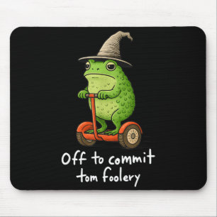 Whimsical Frog Wizard Meme Off To Commit Tom Foole Mouse Pad