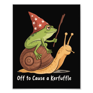 Whimsical Frog Wizard Off to Cause A Kerfuffle  Photo Print