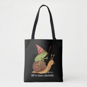 Whimsical Frog Wizard Off to Cause A Kerfuffle  Tote Bag