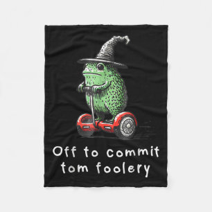 Whimsical Frog Wizard Off To Commit Tom Foolery Fr Fleece Blanket