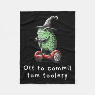 Whimsical Frog Wizard Off To Commit Tom Foolery Fr Fleece Blanket