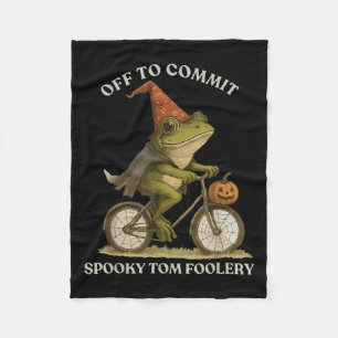 Whimsical Frog Wizard Off To Commit Tom Foolery Fr Fleece Blanket