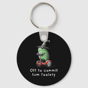 Whimsical Frog Wizard Off To Commit Tom Foolery Fr Keychain