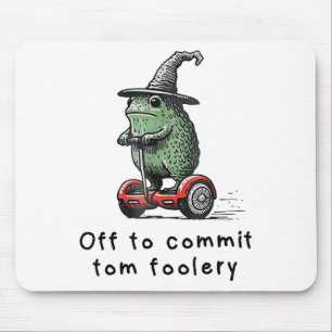 Whimsical Frog Wizard Off To Commit Tom Foolery Fr Mouse Pad