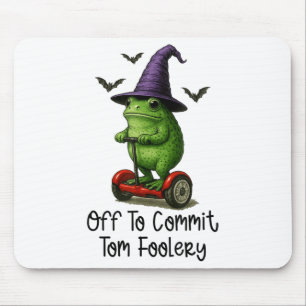 Whimsical Frog Wizard Off To Commit Tom Foolery Fr Mouse Pad
