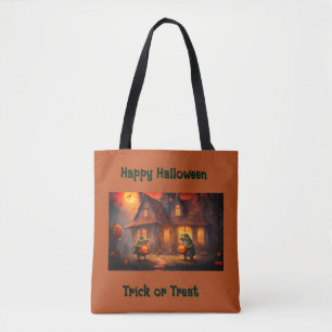 Whimsical frogs decorate for Halloween Tote Bag