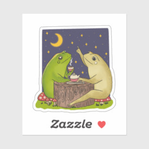 Whimsical Frogs Tea Party At Night Illustration