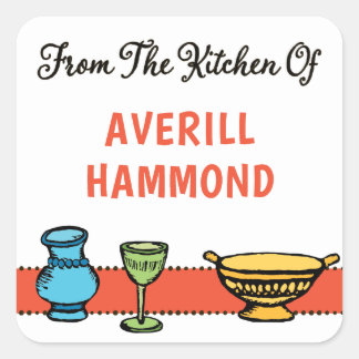 Whimsical "From The Kitchen Of" Sticker Template
