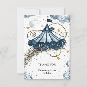 Whimsical Fun Circus Birthday Thank You Card