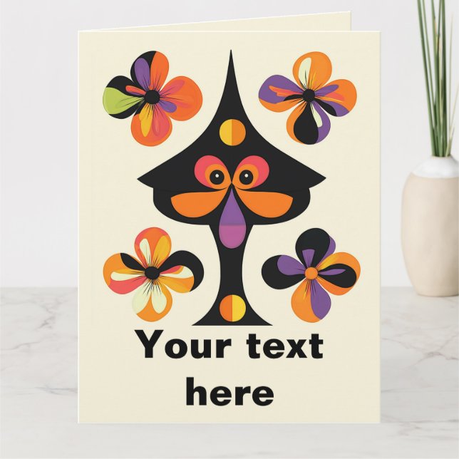 Whimsical Fun Holiday Birthday Card (Front)