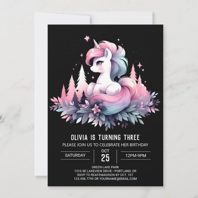Whimsical Fun Horse Birthday Invitation (Front)