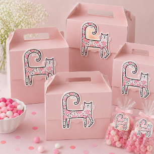 Whimsical Fun Pink Floral Cat Think Pink