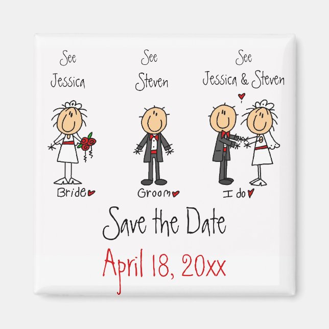 Whimsical Fun Save the Date Magnet (Front)