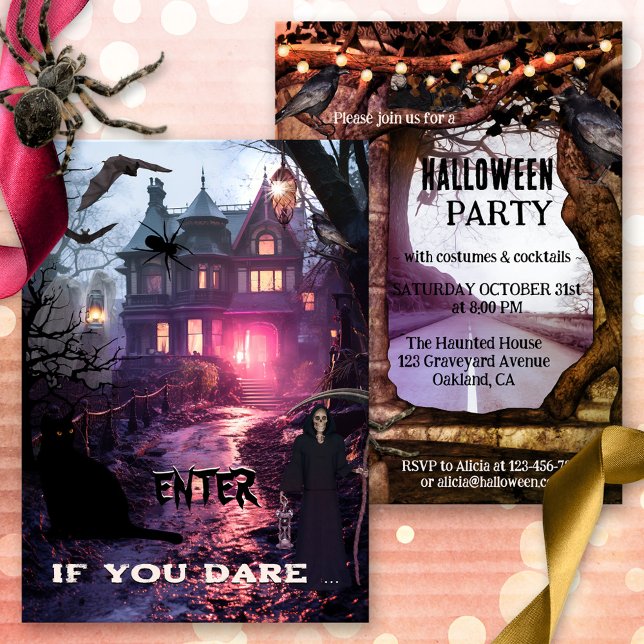 Whimsical Fun Scary Halloween Party Invitation (Whimsical Halloween party invitation with spooky, scary and fun ingredients for a cocktail)