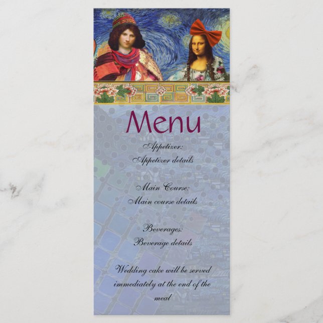 Whimsical Fun Vintage Wedding Menu (Devant)