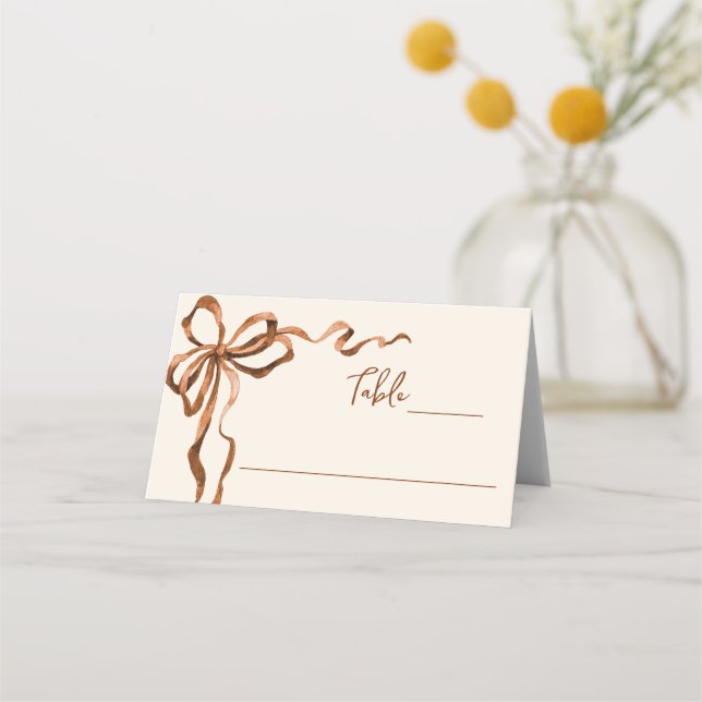 Whimsical Funky Boho Bow Christmas Dinner Party Place Card (Front)