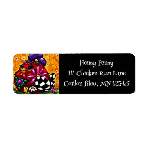 Whimsical Funky Chunky Chicken Return Address