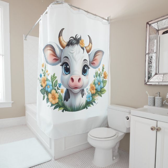 Whimsical Funny Animal Douche Rideaux (En situation)