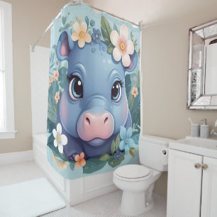Whimsical Funny Animal Douche Rideaux