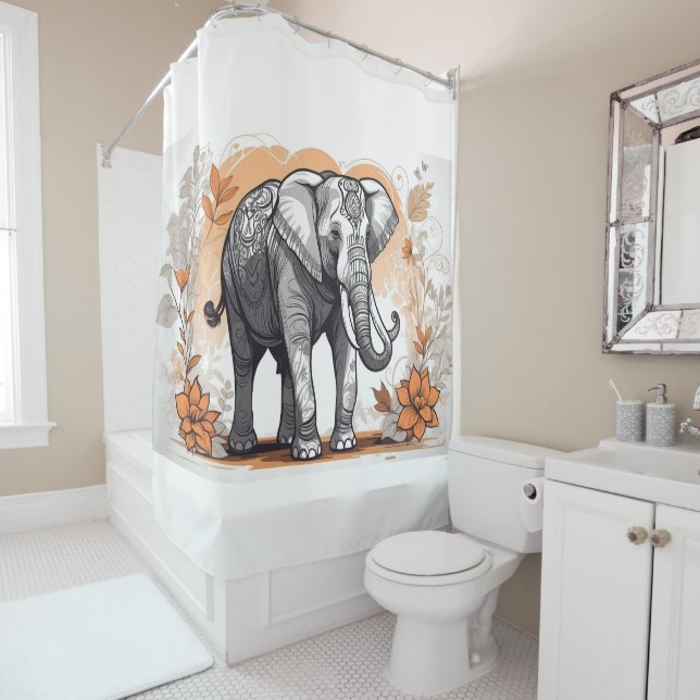 Whimsical Funny Animal Shower Curtains (In Situ)