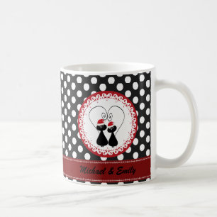 Whimsical funny Christmas cat couple personalized Coffee Mug