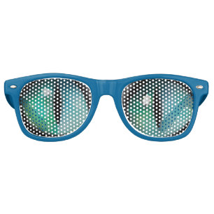 Whimsical Funny Cute Blue Cat Eyes  Retro Sunglasses