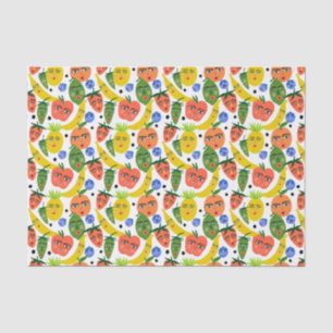 Whimsical Funny Fruit Salad Pattern Tissue Paper